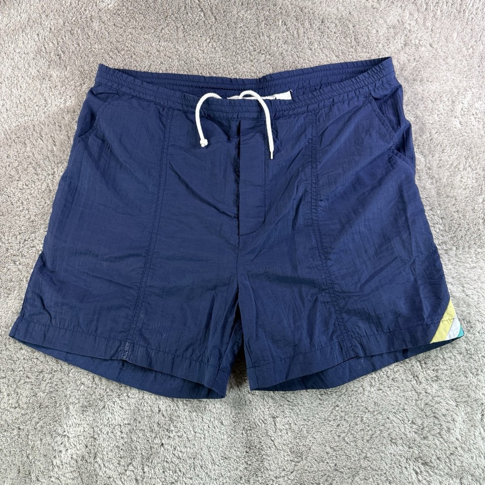 Christian Dior Vintage Monsieur Swim Trunks Mens L Navy Nylon Colorblock Shorts